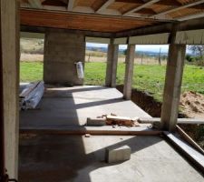 RdC vues suite à la pose de la charpente + écran sous toiture