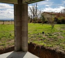 RdC vues suite à la pose de la charpente + écran sous toiture