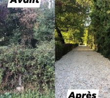 Le terrassier a terminé ! Le chemin est méconnaissable ... On rêve déjà alors que la construction n'a même pas commencé !