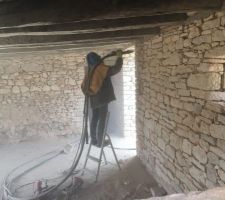 Intérieur en cours de sablage