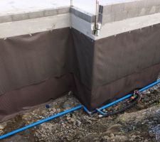 Pose des drains periphériques