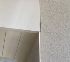 éclat crépit dû au mouvement des terres sur l'avancée de toit du salon