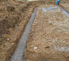 Ferraillage et coulage des semelles filantes