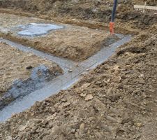 Ferraillage et coulage des semelles filantes
