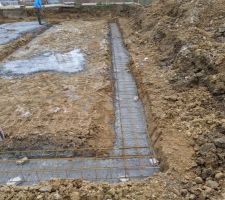 Ferraillage et coulage des semelles filantes
