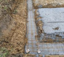 Ferraillage et coulage des semelles filantes