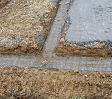 Ferraillage et coulage des semelles filantes