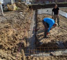 Ferraillage et coulage des semelles filantes