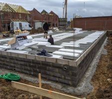 Pose des poutrelles et hourdis