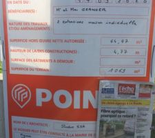 Panneau permis de construire à la date du 23 oct 2020