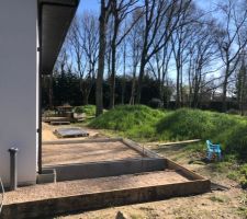 Fondation terrasse et aménagement piéton
