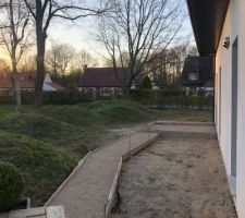 Fondation terrasse et aménagement piéton