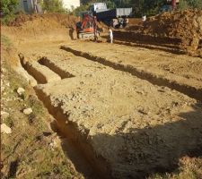 Creusage des fondations maison