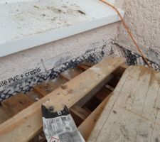 Cr&eacute;pis sur profil&eacute; sous porte d?entr&eacute;e