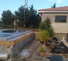 Coulée du béton sur terrasse