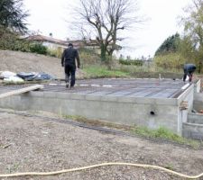 Préparation en cours pour coulage le lendemain