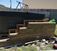 Construction de l'escalier en bois