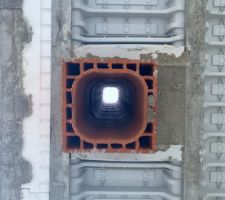 Plancher de l'&eacute;tage avec boisseau vu du dessous