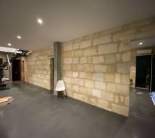 Le salon après reprise de la pierre