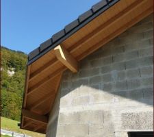 Peinture des d&eacute;bords de toit, couleur b&ucirc;che.