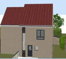 R&eacute;alisation 3d de la fa&ccedil;ade de la maison avec le logiciel Sweet home 3D