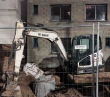 Terrassement en cours à l'avant