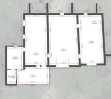 Plan réalisés après la prise de mesures sur place, d'une précision approximative :)