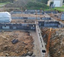 Coulage fondations en cours