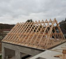 Fermettes industrielles sur la partie garage