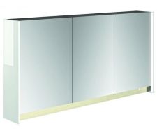 Armoire de toilette lumineuse l. 130 cm, blanc brillant, DECOTEC