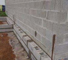 Montage du vide sanitaire de la maison mitoyenne.