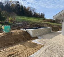 Terrassement phase finale
Remblai de finitions et pr&eacute;paration des terrasses