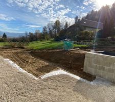 Terrassement phase finale
Remblai de finitions et pr&eacute;paration des terrasses