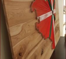 DIY string art fil tendu carte du pays basque et drapeau basque