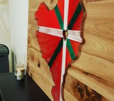 DIY string art fil tendu carte du pays basque et drapeau basque