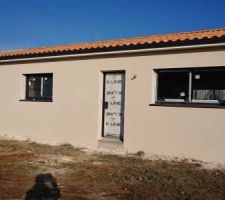 Façade Ouest enduite.