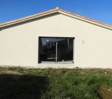 Façade Sud enduite.