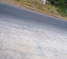 Traçage au sol pour la pose du compteur d'eau avec traversée de route + Bornage OK en juillet