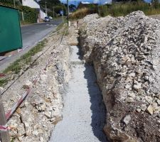 Fondations du mur de clôture de devant