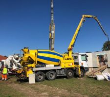 Mise en place des blocs Euromac2
Le coulage du beton