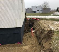 Le remblaiement avec puits canadien en 200mm sur 50m