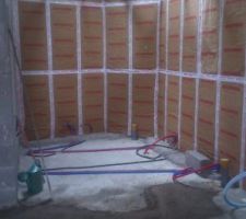 Isolation des murs et distribution dans la salle de bains