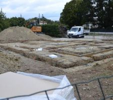 Aciers en position, juste avant le coulage des fondations