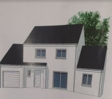 Voila le visuel extérieur de notre maison.il y aura de petites modifications les plans son en cours de finalisations