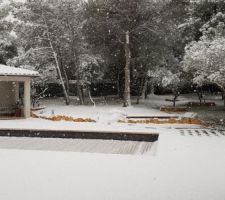 La terrasse sous la neige!