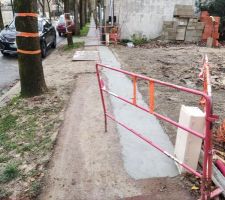 Rebouchage tranchée par Enedis en attendant l'enrobé.