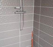 Douche pommeau douchette et robinet thermostatique