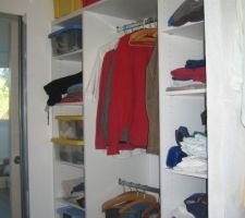 Aménagement intérieur du dressing chambre parentale (côté Monsieur)