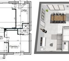 Plans RDC avec vue 3D