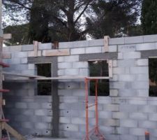 El&eacute;vation des murs au 19/01/21: fen&ecirc;tres dressing WC et SDB chambre RDC